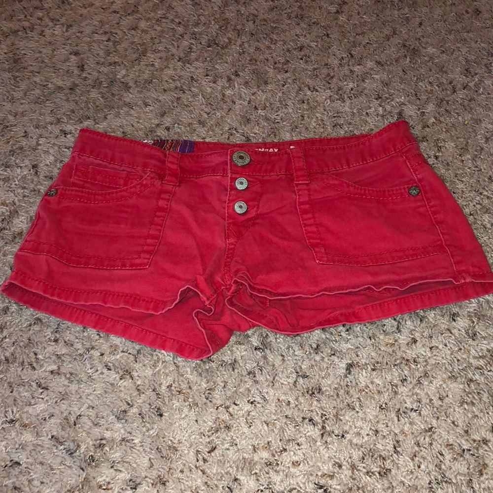 Red denim shorts- Juniors size 9
